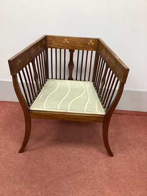 Lot 1456 - An Edwardian Mahogany Inlaid Chair, with three-...