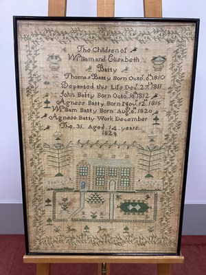 Lot 1339 - An Early XIX Century Silk Work Sampler, worked...