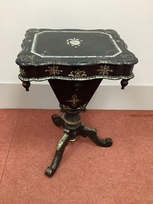 Lot 1463 - A XIX Century Papier Maché Work Table, the...