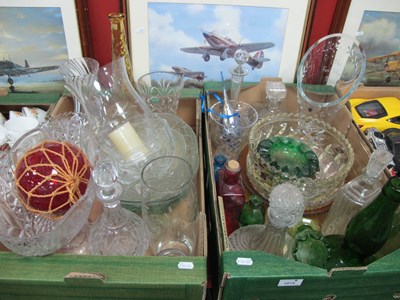Lot 1015 - Moulded Glass Decanters, bowls, vases, etc:-...
