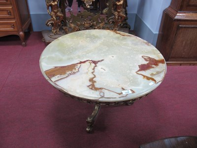 Lot 1570 - Italian Brass Based Circular Coffee Table,...