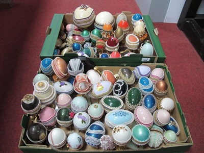 Lot 1299 - Model Trinket Boxes of Ovoid Form, varying...