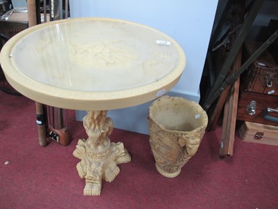 Lot 1143 - Resin Vase and Display Table, with elephant...