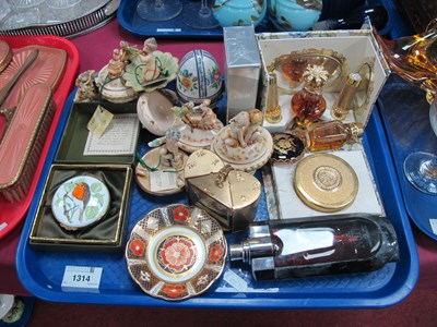 Lot 1314 - Europea Travel Clock, trinket boxes, perfume...