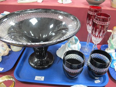 Lot 1240 - Hungarian Black Lead Crystal Bowl, pair...