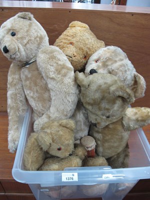 Lot 1376 - Five Gold Plush Teddy Bears, including...