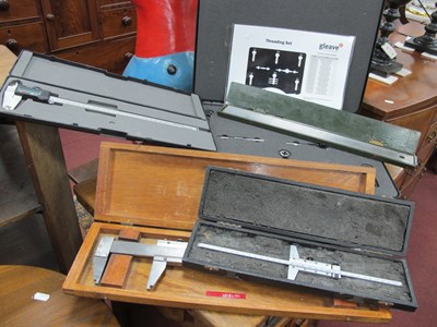 Lot 1006 - Greave Threading set in case, various Calipers,...
