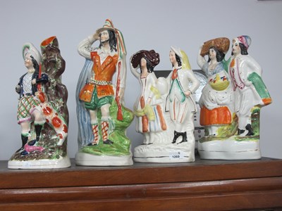 Lot 1269 - Staffordshire Pottery Figure Groups, the...