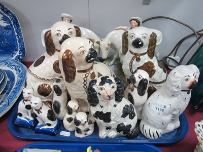 Lot 1179 - Staffordshire Pottery Spaniel Dogs (x 11),...