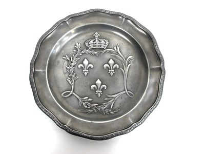 Lot 1279 - An Early XX Century Pewter Plate, of shaped...