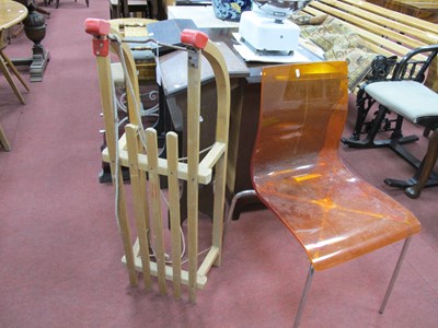 Lot 1581 - Orange Perspex Chair, on chrome legs, Gloco...