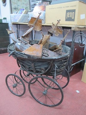 Lot 1145 - Late XX Century Pram. Model fighting galleon....