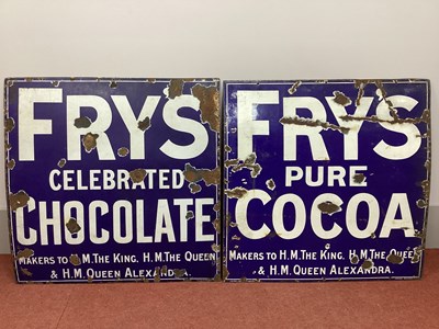 Lot 1263 - An Original Enamel Sign 'Fry's Celebrated...