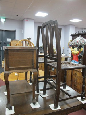 Lot 1576 - Oak Needlework Cabinet, with sliding doors and...