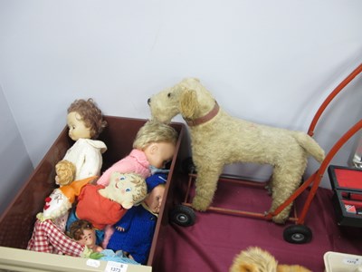 Lot 1373 - Lines Brothers Push Along Gold Plush Terrier...