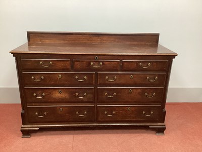 Lot 1474 - A Late XVIII Century Oak Mule Chest, with low...