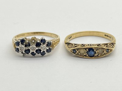 Lot 219 - Two 9ct Gold Dress Rings, (stones missing)...