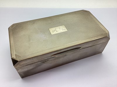 Lot 130 - A Hallmarked Silver Rectangular Cigarette Box,...