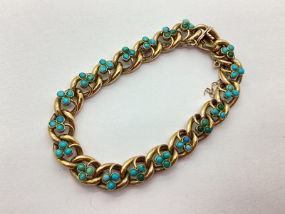 Lot 233 - A Decorative Antique Turquoise Set Bracelet,...