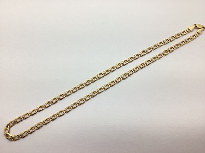 Lot 234 - A Modern 9ct Two Colour Gold Flat Curb Link...