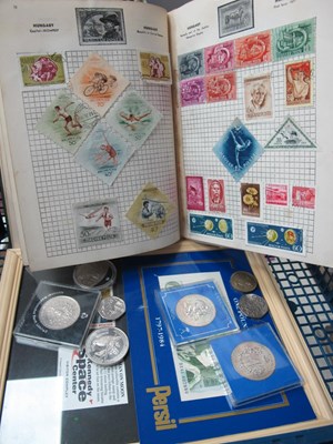 Lot 1399 - Schoolboy Stamp Album, First Man on Moon...