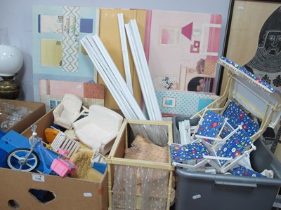 Lot 1136 - Sindy - four poster bed, wardrobe, bicycle,...