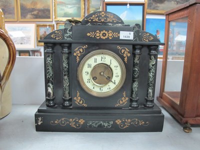 Lot 1439 - XIX Century Black Slate and Marble Cased...