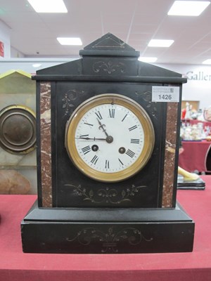 Lot 1426 - XIX Century Black Slate and Marble Cased...