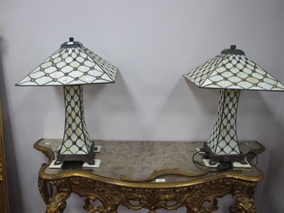 Lot 1609 - Pair of Tiffany Style Table Lamps, each with...