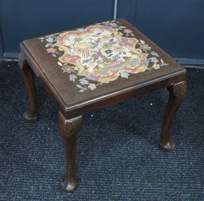 Lot 1598 - A XX Century Mahogany Square Stool, with...