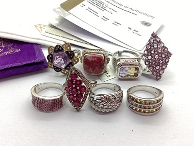 Lot 240 - Gems TV; "925" 7.29ct Anahi Ametrine Ring, of...