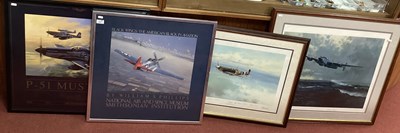 Lot 317 - Aviation Framed Prints - (4) of a Spitfire,...