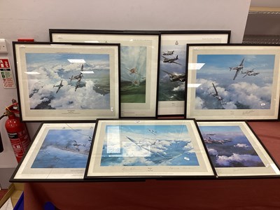 Lot 382 - Aviation Framed Prints (9), of Spitfires,...