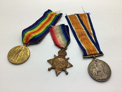 Lot 448 - WWI Trio of British Medals, comprising 1914-15...