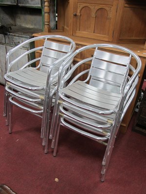 Lot 1545 - Six Aluminium Stacking Patio Chairs.