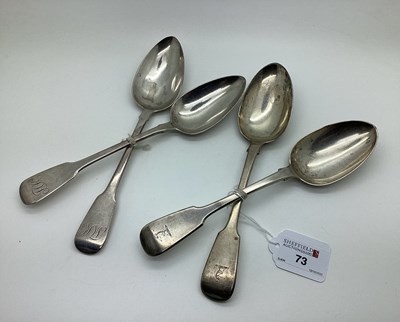 Lot 73 - A Pair of Hallmarked Silver Fiddle Pattern...