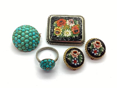 Lot 212 - A Vintage Turquoise Set Ring, together with an...