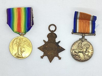 Lot 460 - WWI Trio of British Medals, comprising 1914-15...