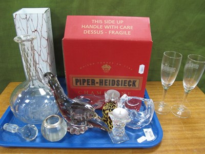 Lot 1213 - Piper & Heidsieck Champagne Flutes, duck...