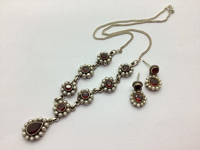 Lot 186 - An Ornate Stone Set Necklace and Earring Set,...