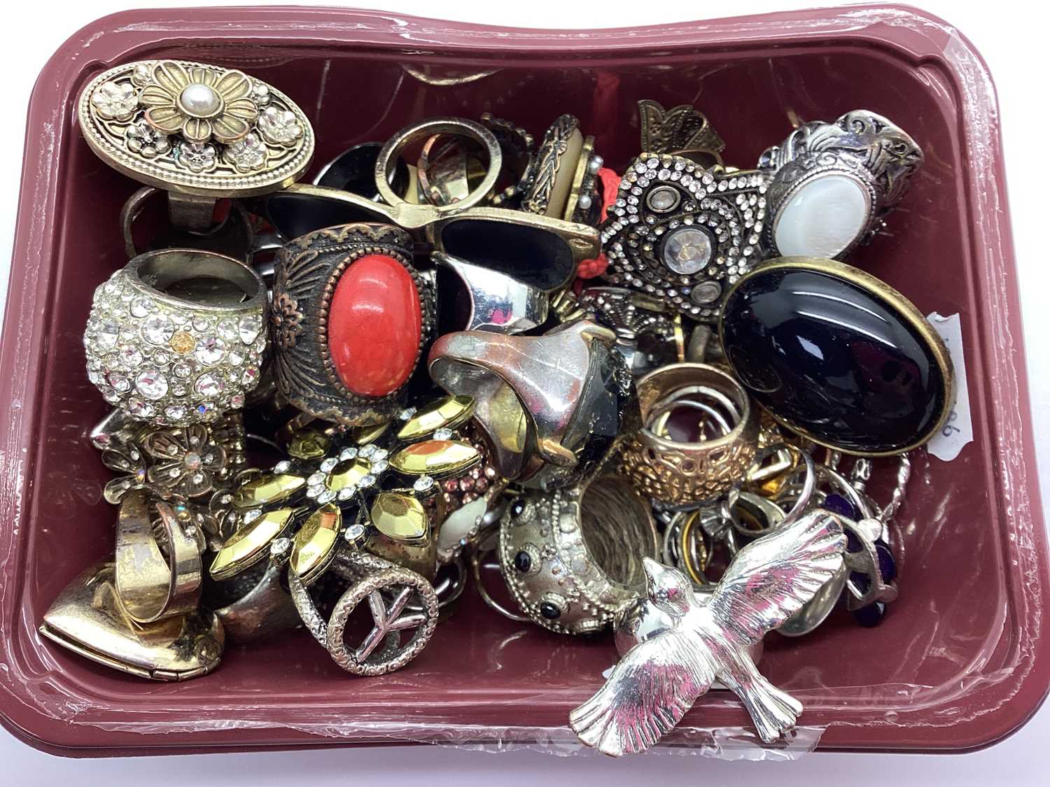 Assorted Rings Box of 24 Gold Adult Costume Accessory