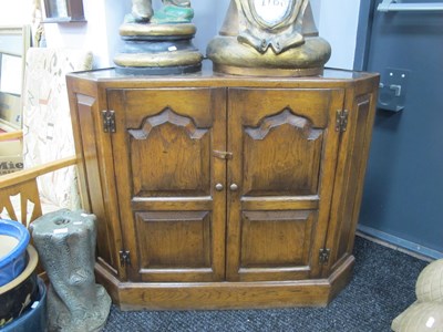 Lot 1546 - Oak Corner Cupboard, with a glass top, twin...