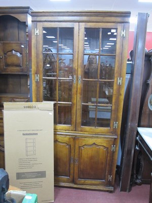 Lot 1551 - Oak Display Cabinet, with twin glazed doors,...