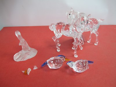 Lot 1287 - Swarovski Crystal Glass Two Foals Group, 9cm...