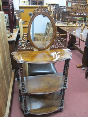 Lot 1572 - XIX Century Walnut Three Tier Wat-Not, with...