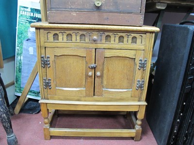 Lot 1549 - Small Oak Cabinet, top drawer, with knurled...