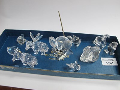 Lot 1281 - Swarovski Crystal Glass Mouse with Metal Tail,...