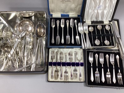 Lot 111 - Hallmarked Silver and Other Pastry Forks,...