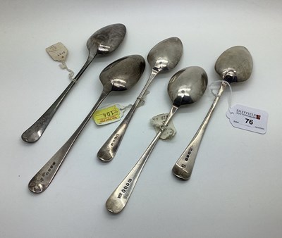 Lot 76 - Five Hallmarked Silver Old English Pattern...