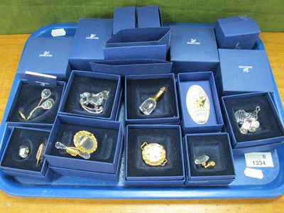 Lot 1334 - Nine Swarovski Crystal Miniatures, including...